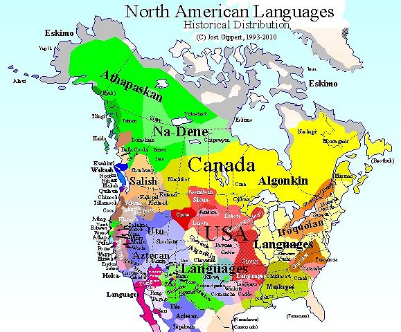 TITUS Didactica: Language Map North America: Map frame